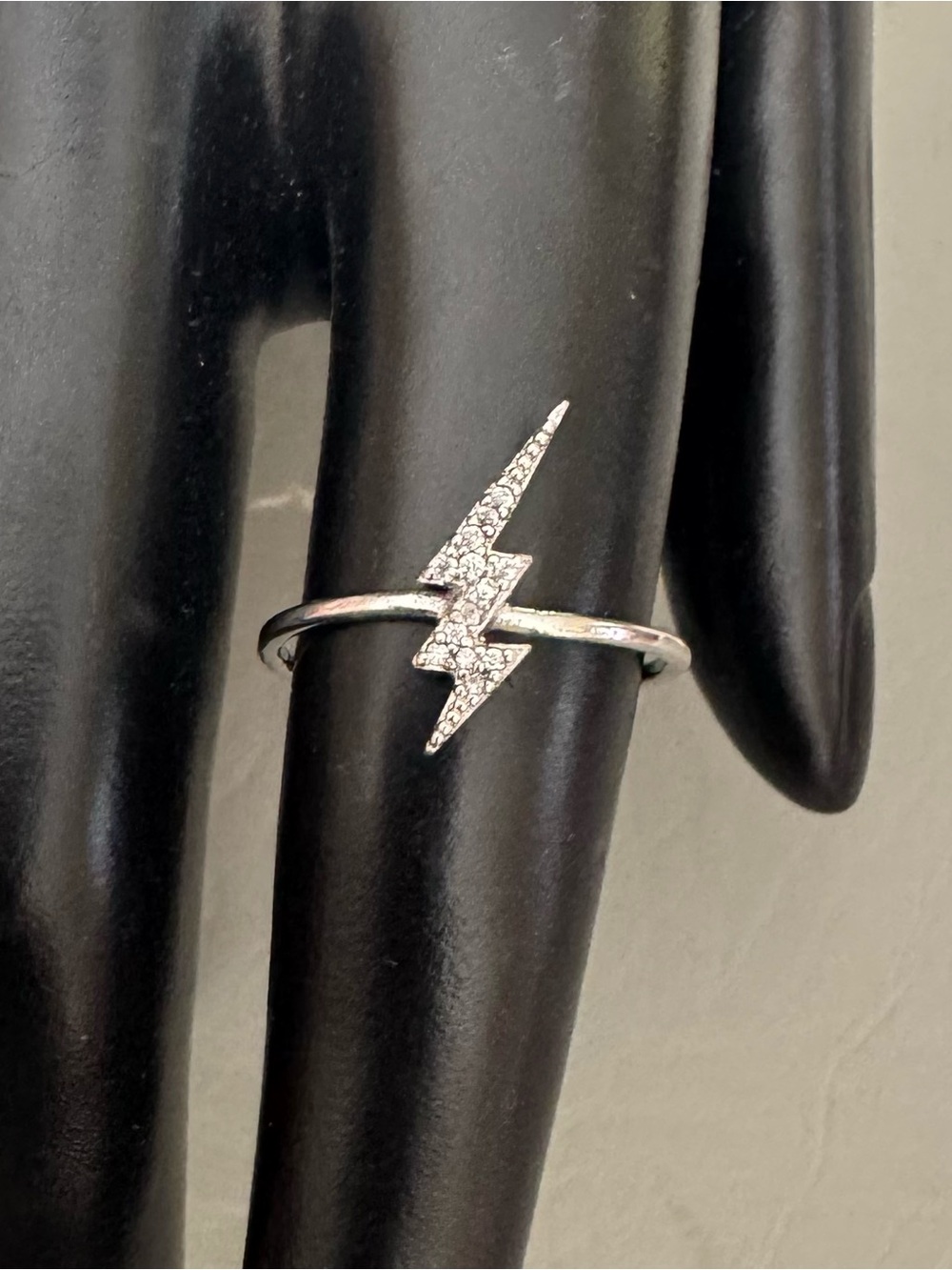 Sterling silver lightning bolt ring